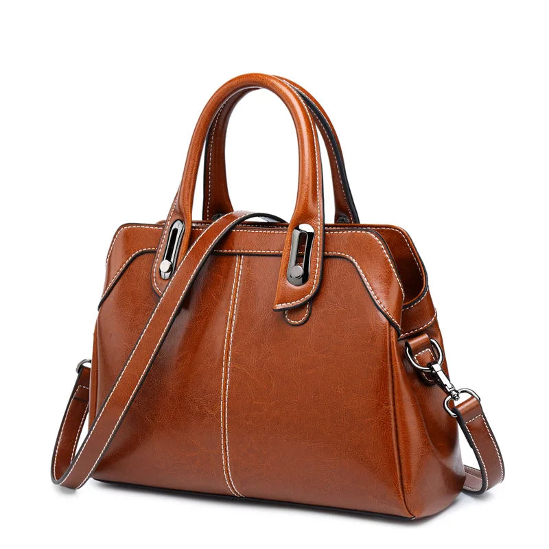 Oplixx Classic Leather Tote — Timeless Elegance