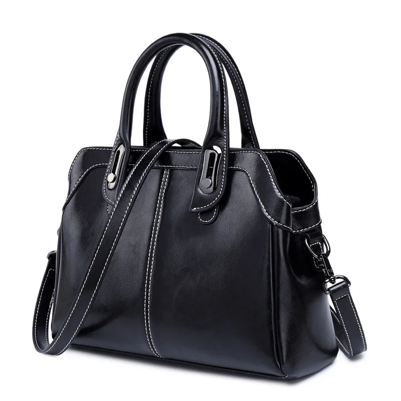 Oplixx Classic Leather Tote — Timeless Elegance