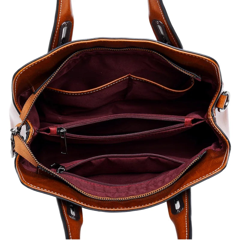 Oplixx Classic Leather Tote — Timeless Elegance