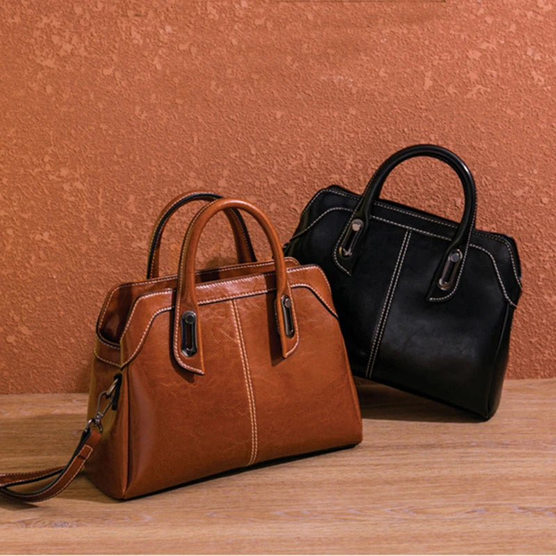 Oplixx Classic Leather Tote — Timeless Elegance