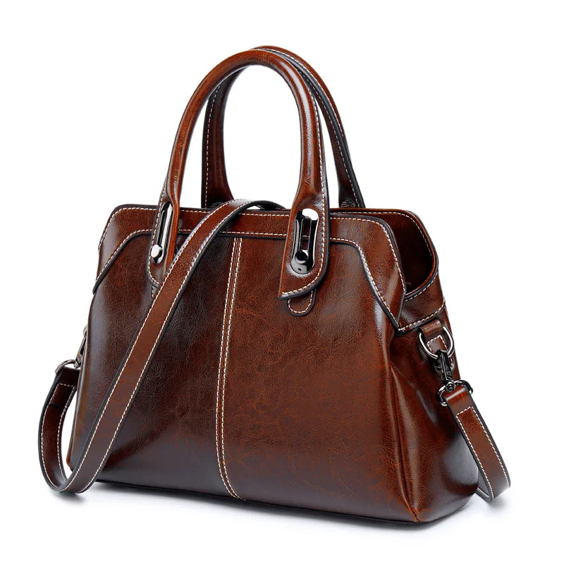 Oplixx Classic Leather Tote — Timeless Elegance